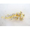 Generic Flower shaped crystal hair barrette clip bridal clip bridal barrette for fine (Primary color: Gold)