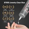 Upgrade B-7000 Jewelry Bead Glue for Crystal Rhinestone, Clear Fabric Glue 3Pcs 25ml 0.9 fl oz Multipurpose Adhesive for Rhinestone Crafts Fabric Metal Stone Nail Art Wood Glass(75ml / 2.7oz in total)