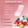 KQueenest Gel Press on Nails Short Medium Coffin, Solid Color Fake Nails Nails Press ons, Short Ballerina Glue on Nails With Glazed Finish, Wine Red Acrylic Nails False Nails For Finger, Burgundy