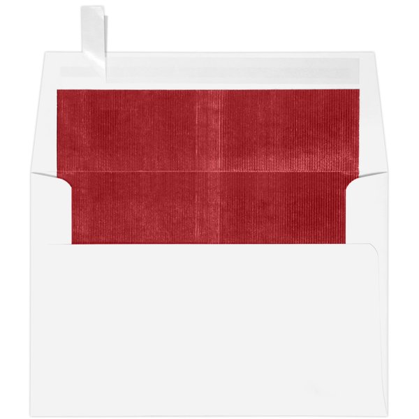 LUXPaper A4 Foil Lined Invitation Envelopes (4 1/4 X 6 1/4) 50/Box, White W/Red Lining (Flwh4872-01-50)