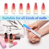 4 Pcs Glass Nail File Set Fingernail Files and Cuticle Pusher Double Sided Crystal Nail Files for Natural Nail Manicure Pedicure Nail Buffer Cuticle Trimmer Foot Callus Remover (Gradient Blue)