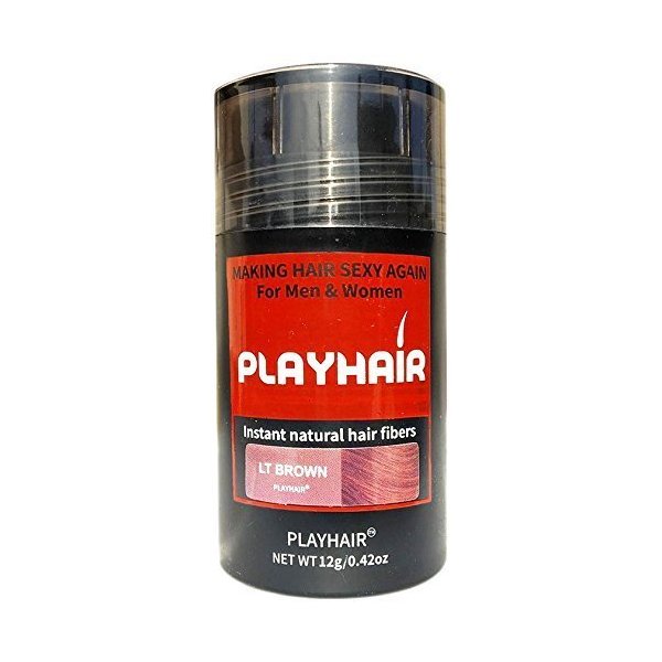 Hair Building Fibers with Natural Keratin to Conceal Instantly for Thinning Hair, Bald spot & Cover Up Hair Loss to Add Volume for Full & Thick Hair for Men & Women by PLAYHAIR (Light Brown)