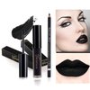 Coosa Professional Makeup Matte Liquid Lipgloss & Lip Liner Set Long Lasting Waterproof Liquid Lipstick Set, Black (2 PCS)