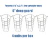 Happy Tree (4 Pack) White Fire Sprinkler Head Guard Cover for Both 1/2" & 3/4" Sprinkler Head 6" Deep Cage