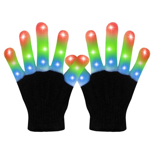 WEICHUANGXIN LED Gloves,Cool Toys Kids Christmas Gifts Light Up Gloves Finger Lights Flashing LED Gloves Colorful Flashing Gloves Kids Toys for Christmas Halloween Party Favors,Gifts(S)