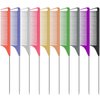 10 PCS Rat Tail Combs Set - Hair Teasing Fine Tooth Comb for Women Girls, Parting Comb for Braiding Hair Styling Tools & Appliances with Stainless Steel Pintail Carbon Fiber Heat Resistant
