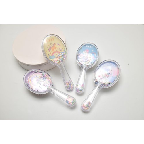 Gett Detangling Brush for Kids, Toddlers, and Adults, Soft Bristle Hair Brush, Wet Hair Brush with Confetti, Glitter, for Curly, Straight, Long or Short Hair (Unicorn)