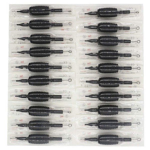 Tattoo Needles and Tubes Combo - 20Pcs Black Disposable Tattoo Tubes with Matching Assorted Tattoo Needles 3RL 5RL 7RL 9RL 5RS 7RS 9RS 5M1 7M1 9M1 for Tattoo Machine, Tattoo Kit
