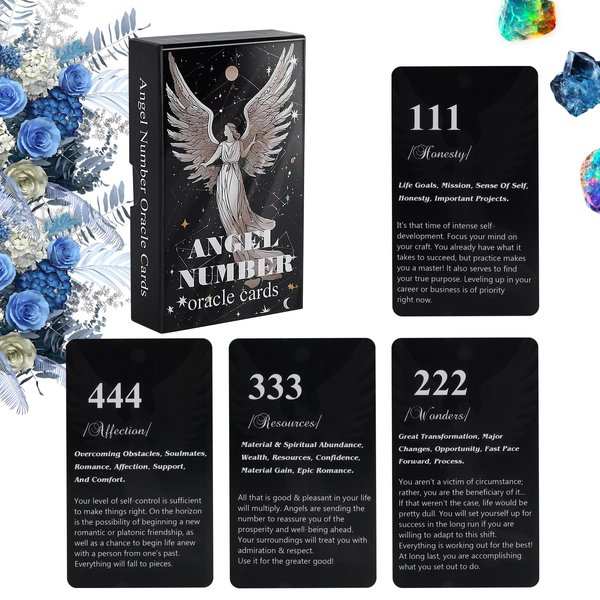 NexUap Angel Numbers Oracle Cards, Angel Oracle Deck, Oracle Cards for Beginners, 400 GSM Coated Paper Oracle Cards, Best Oracle Cards, Family Party Oracle Cards
