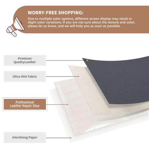 ONine Leather Repair Patch，Self-Adhesive Couch Patch，Available Anti Scratch Leather 5”X7.9”(12.7cm x 20cm) Peel and Stick for Sofas, Car Seats Hand Bags Jackets(Grey 2.0)
