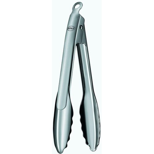 Rösle Stainless Steel 9-inch One-Handed Locking Tongs (12915)