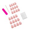 White French Tip Press on Nails Short Square Fake Nails Glossy Pink False Nails Reusable Full Cover Stick on Nails Acrylic Artificial Nails Glue on Nails Short Coffin Nails Press on for Women Girls