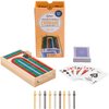 Regal Games - Traditional Wooden Cribbage Board Set - - Includes9 Metal Pegs, 1 Wood Game Board, Deck of Cards -Classic Tabletop Game Fun for Family Game Night - for 2-4 Players - Ages 8+