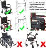 Wheelchair Organizer Storage Bag, Double-Sided Armrest Pouch with Cup Holder and Reflective Strip, for Wheelchairs and Walkers (Black)