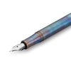 Kaweco LILIPUT Fountain Pen Fireblue I Premium Blued Stainless Steel Fountain Pen for Ink Cartridges I Exclusive Fountain Pen 12.5 cm I Nib: M (Medium)
