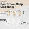 Janxin Shampoo and Conditioner Dispenser Set of 3,Modern Refillable 16oz Shampoo and Conditioner Bottles with Pump,Stylish Shower Soap Dispenser with Waterproof Labels for Bathroom(Clear)