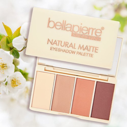 bellapierre Natural Matte Eyeshadow Makeup Palette | Highly Pigmented, Long Lasting and Blendable | 4 Matte Shades | Hypoallergenic and Paraben-Free | Cruelty Free