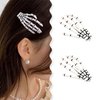 2pcs Small Hand Bone Hair Clips - Halloween Small Hair Claw Clips for Hair, Exquisite Ghost Claw Hand Design Acrylic Claw Clips, Strong Grip Hair Clip Hair Accessories for Halloween Decor