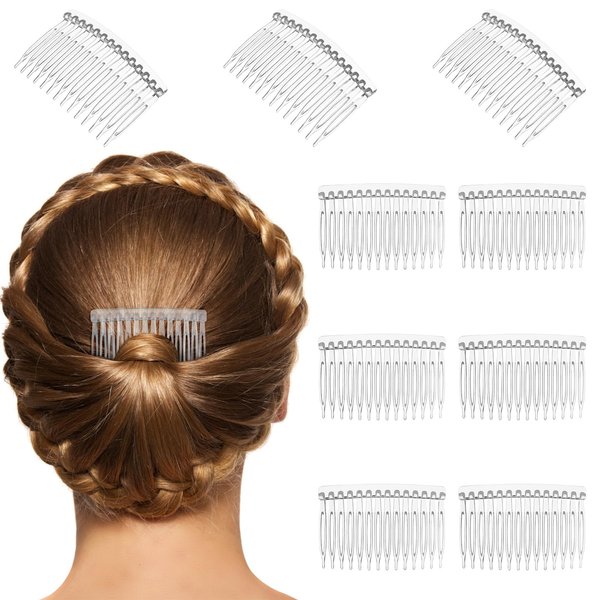 10pcs Wedding Headpiece for Bride Wedding Hair Decorations Teeth Hair Combs Girl Hair Clear Hair Combs Hair Comb Clip for Women Veil Comb Tiara French Wedding Suit Miss