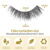 Biounce Wispy Natural Faux Mink Cat Eye False Eyelashes 3D Vegan 7 Pairs Full Strip Clear Band (BO22-3), Black