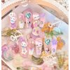 Handmade Press on Nails Medium Coffin - Cute Kawaii Cartoon Y2K 3D Cartoon Cat Design 10Pcs(S)