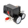 QWORK Air Compressor Pressure Switch Control Valve, 90-120PSI Pressure Regulator with Pressure Gauges Fittings Set