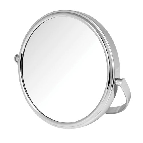 Model's Choice Two-Sided Tabletop Makeup Mirror - Makeup Mirror with 5X Magnification & Swivel Design - Portable 5.5-Inch Diameter Mirror in Chrome Finish - Model MC109C