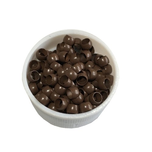 LSNDF 1000Pcs Non-Silicone Nano Ring Nano Lined Beads for Nano Ring Hair Extensions Hair Tinsel Feather Hair Extensions (4.0mm, Brown)