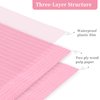BOMOQING 125PCS Disposable Nail Art Table Mat, Waterproof Nail Tips Art Table Towels Mat, 3 Ply Nail Napkins for Acrylic, Nail Art Mat Paper Sheet, Nail Tips Art Waterproof Pad for Salon (Pink)
