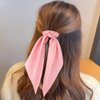 3Pcs Scrunchies for Women,Hair Bows for Girls,Satin Scrunchies,Silk Scrunchies,Hair Scrunchies for Women's Hair,Knotted Ribbon Hair Ties,Cute Hair Ties,Hair Scarf Scrunchies（Pink Yellow Beige）