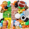 9 Pieces Sports Balloons, Football, Basketball, Baseball, Volleyball, Golf and Soccer Foil Balloon, Sports Birthday Number Mylar Foil Balloon, Sport Theme Birthday Party Supplies Decorations (7th)