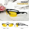 Joopin Half Frame Sports Night Driving Glasses Semi Rimless Wrap Around Night Vision Glasses UV400 Rectangular Shades for Men Women