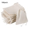 Pangda 100 Pieces Drawstring Cotton Bags Muslin Bags for Storage, Teas, Spices, Soaps, Candy, Jewellery, Wedding Party Favors and DIY Craft Home Decor (4 x 3 Inches)