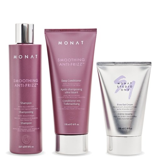 MONAT Smoothing Anti Frizz System – Professional Hair Smoothing Treatment with Smoothing Anti Frizz TM Shampoo Smoothing Anti-Frizz™ Deep Intensive Treatment & Studio One TM Blowout Cream