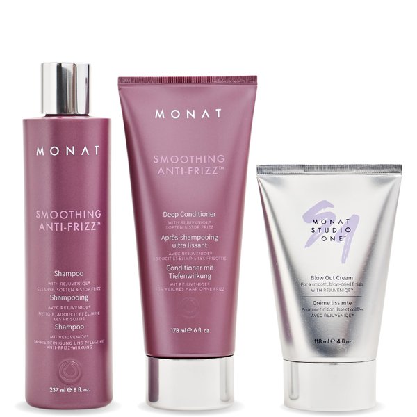 MONAT Smoothing Anti Frizz System – Professional Hair Smoothing Treatment with Smoothing Anti Frizz TM Shampoo Smoothing Anti-Frizz™ Deep Intensive Treatment & Studio One TM Blowout Cream