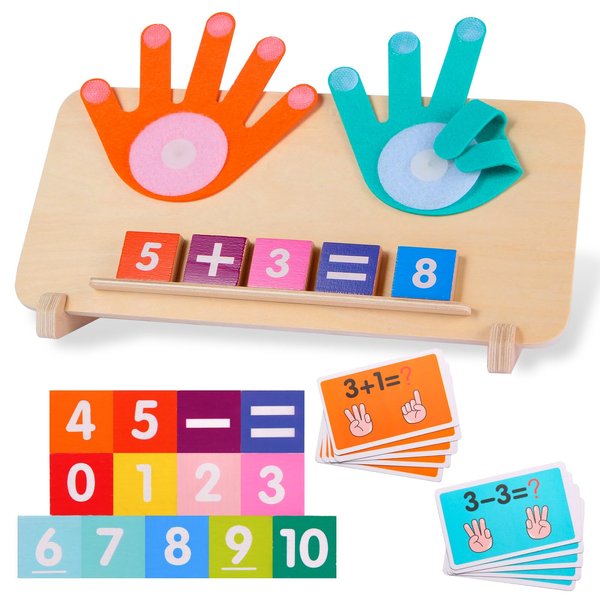 Montessori Toys for 3-5 Year Old, Educational Math Manipulatives Learning Toys for Toddlers 3-5 Years, Number Counting Blocks Toys for Kids, Homeschool Kindergarten Supplies Boys Girls Birthday Gifts