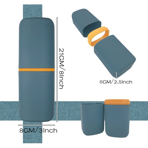 SietDESEO Travel Toothbrush Cup Case, Toothbrush Travel Container Portable Travel Toothbrush Holder Toothpaste Storage for School Camping Business Trip Bathroom