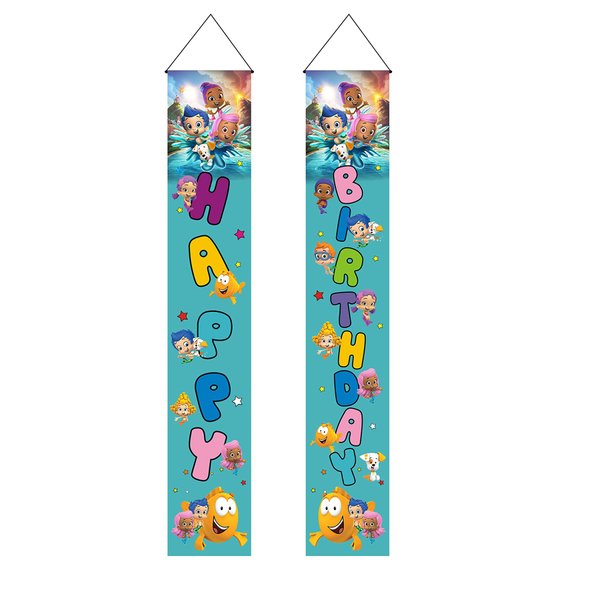 Bubble Guppies Happy Birthday Banner Bubble Guppies Porch Sign Bubble Guppies Birthday Party Supplies Party Backdrop for Bubble Guppies Party Decorations Happy Birthday Yard Sign