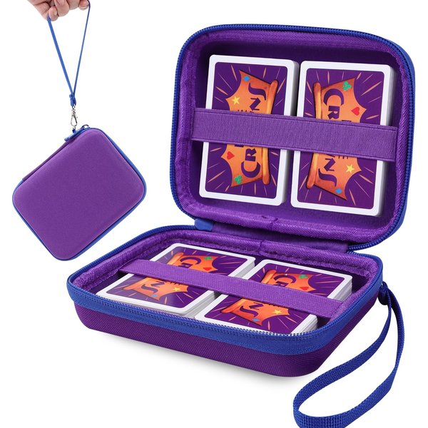 tombert Carrying case for PTCG Trading Cards Hard-Shell Storage Box fits Magic MTG Cards and PTCG, Holds 300+ Cards(purple)