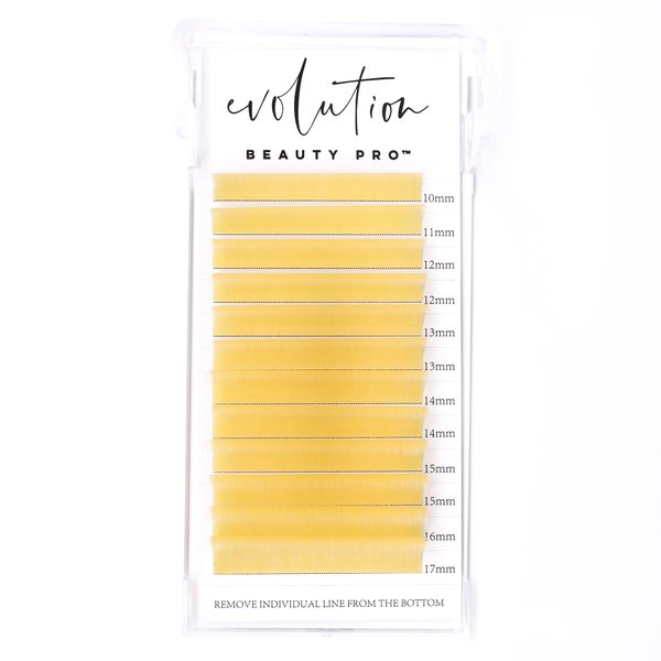 Colored Lash Extensions Easy Fanning Mixed Tray 10-17mm (Yellow Gold)