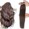 I Tip Hair Extensions Human Hair 16 Inch Color #4 Dark Brown Fusion Hair Professional Salon Quality Hair 50S/40G 0.8g/s