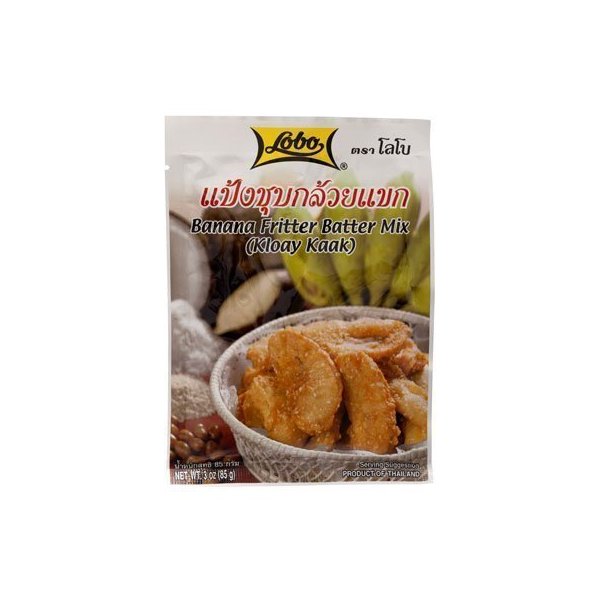 Lobo Banana Fritter Batter Mix Kloay Kaak 85g. (Pack of 3) by Lobo