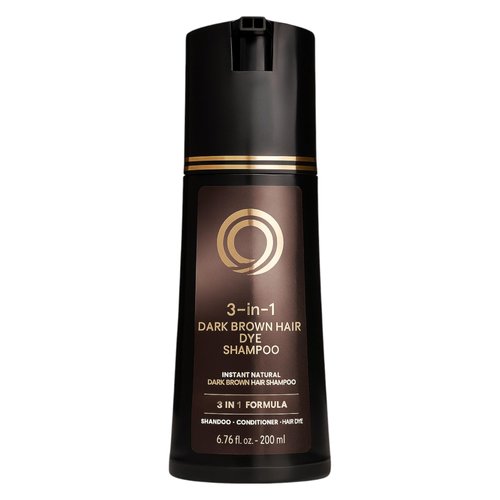 DARK BROWN Hair Dye Shampoo – Natural Hair Color & Gray Coverage in One Step – Herbal Color Shampoo with Conditioner – Ammonia-Free for All Hair Types – 6.76 fl oz