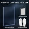 50 Count 55pt Card Sleeves Hard Plastic, 55pt Hard Card Sleeves with 50 Count 55pt Clear Soft Sleeves, 3"x4" Baseball Card Protectors Hard Plastic Perfect for 55pt Baseball Cards, Football Cards