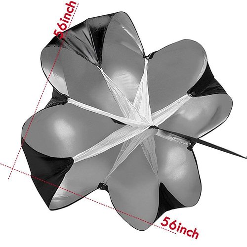 KEYPOWER Running Speed Training 56" Parachute with Adjustable Strap Speed Chute Resistance Running Parachute for Adults