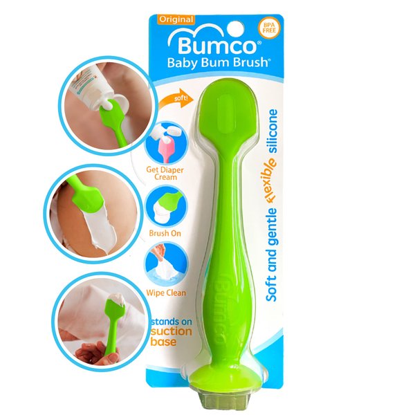 Bumco Diaper Cream Spatula - BPA-free Butt Paste Diaper Cream Applicator, Soft & Flexible Diaper Rash Cream Applicator, Butt Spatula Baby, Mom-Invented Diaper Bag Essentials (Green)