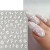 5D Flower Nail Art Stickers, 5D Embossed Floral Nail Decals Daisy Small Flower Floral Nail Art Supplies Luxurious Spring Summer Nail Design for Women Manicure Decoration(4 Sheets)