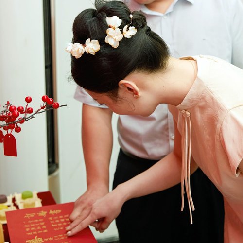 Retro Lotus Flower Hair Comb, Chinese Hanfu Elegant White Flowers Hair Pin, Bride Wedding Hair Accessories