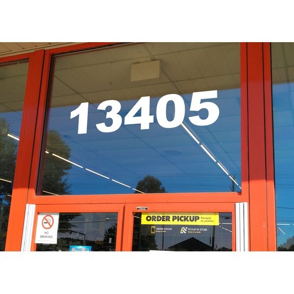 White - Storefront Address Numbers - 12" Tall - Custom Vinyl Decal - Die Cut Sticker - Business Glass Window