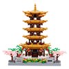 JXRLMB Micro Building Blocks Set for Adults Yellow Crane Tower with Sakura Tree Cherry Plants, Chinese Ancient Famous Architecture Toys Gifts 2200 pcs